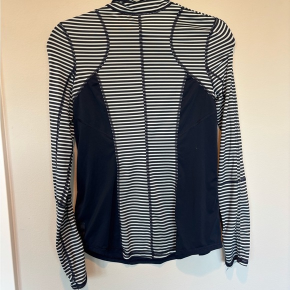 Zella Navy and White Striped Long Sleeve Swim Tee - Picture 2 of 5